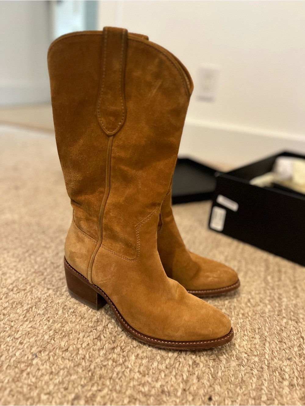 Rag & Bone Camel Suede Western Boots. Size 7.5 in box. - Picture 9 of 14